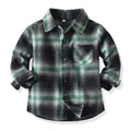 new product kids shirt preppy style spring & fall cotton plaidlong sleeves boys lapel children's clothing baby shirt