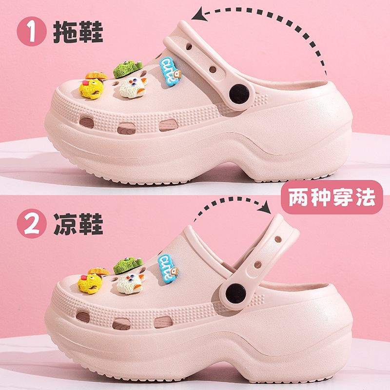 2025 new platform clogs for women - closed toe, non-slip, odor-resistant, comfortable summer fashion slides for outdoor wear