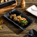 Sushi plate rectangular flat plate japanese ceramic tableware for homedumpling plate compartment plate creative western food plate dessert plate