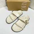 Za's 2025 new summer collection: flat metal fashion trendy single/double buckle strappy european & american style outdoor sandals for women
