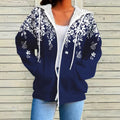 hot-selling plus-size women's zip-up hoodie, new casual long-sleeve hooded sweatshirt jacket, dropshipping available