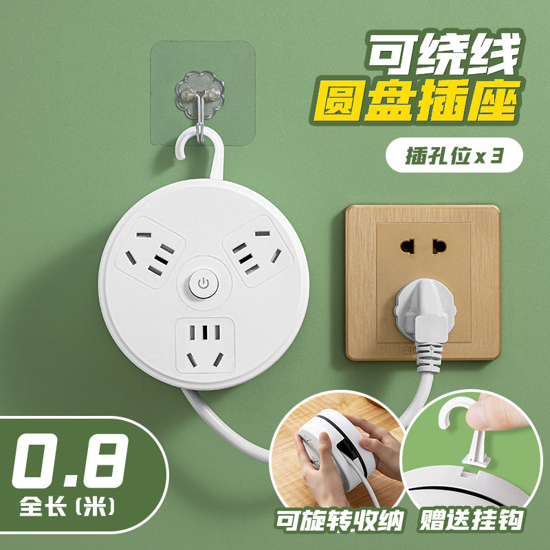 Retractable storage socket with cord, multi-function usb power strip, multi-outlet power strip, electrical plug extension cord