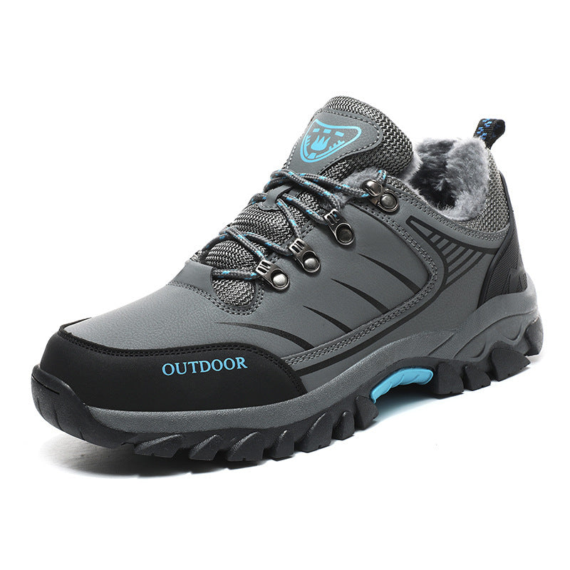 Foreign trade large size men's mountaineering shoes outdoor travel shoes men's low-top lace-up warm hiking sports shoes wholesale