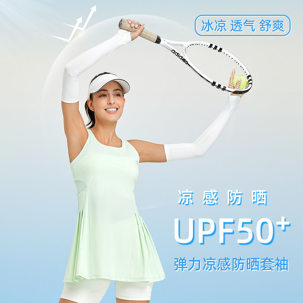 Summer ice silk cooling sleeves - uv protection, outdoor sports, cycling arm sleeves - cooling, breathable, sun protection ice sleeves for women