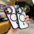 Suitable for iphone 17 magnetic phone case, new little monster hardware frame, glass lens cover, stand, apple 15