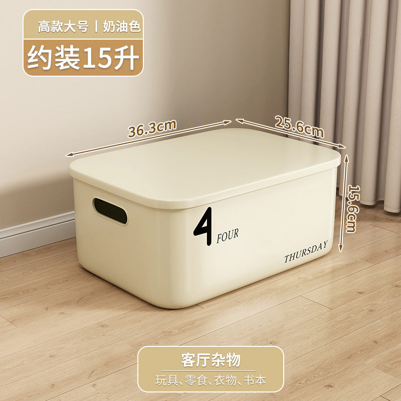 Cream Wind Storage Box Desktop Stationery Sundries Basket Toy Snack Organizing Box Portable Plastic Storage Box Wholesale