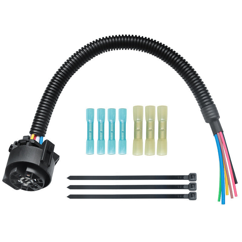 Customized 7-pin trailer plug wire, automotive special 7-pin trailer female head wiring harness connecting box, power cord 16 inches