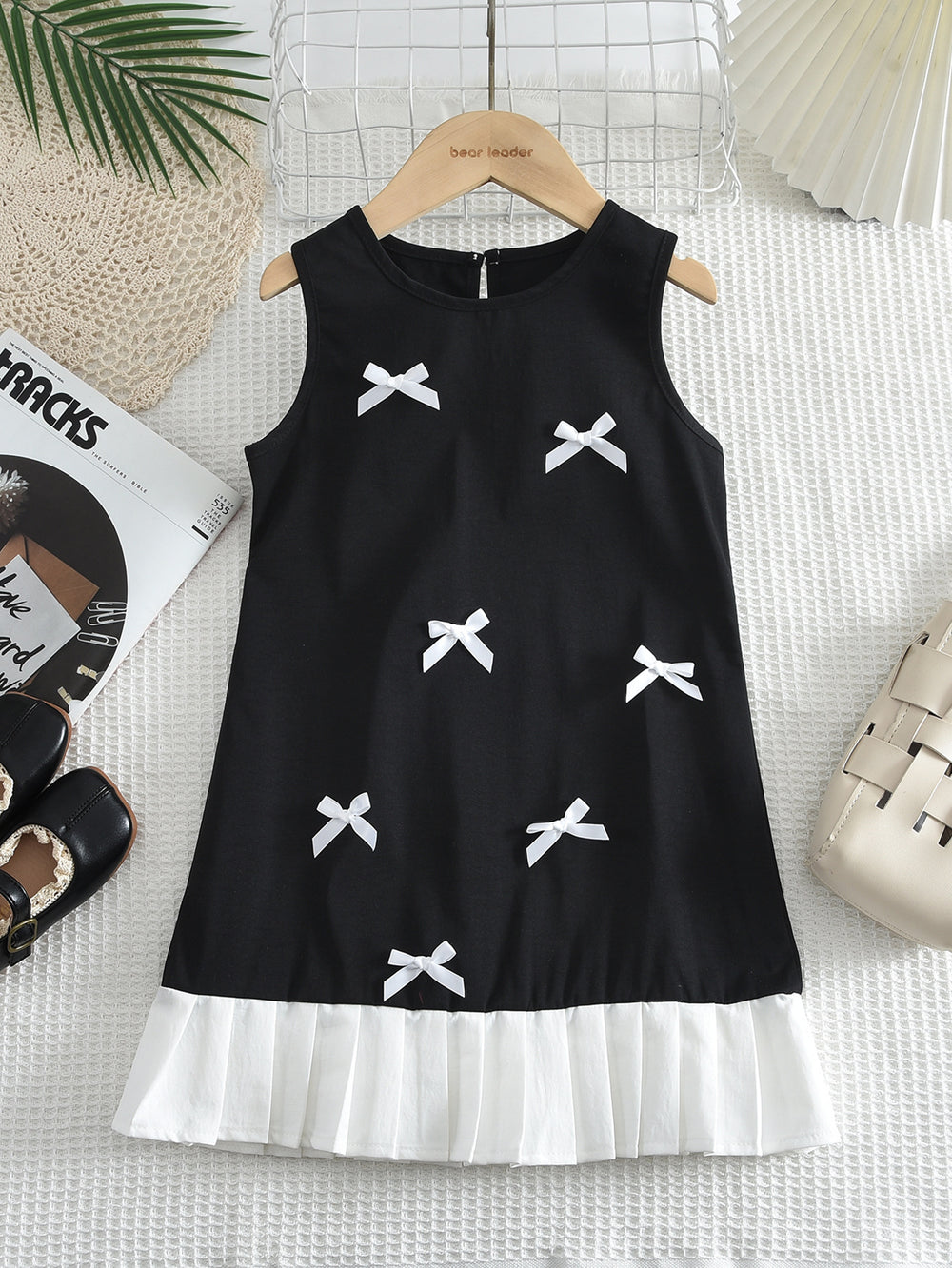 Girls' chanel-inspired vest dress,  summer new arrival, sleeveless korean style slim-fit patchwork dress for baby girls
