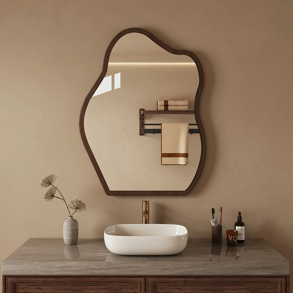 Medieval bathroom mirror, bathroom washbasin, toilet special vanity mirror, wall-mounted cloud special-shaped makeup mirror