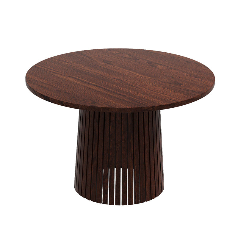 Minimalist modern black walnut small apartment round table nordic style manufacturer wholesale custom round natural wood color dining table