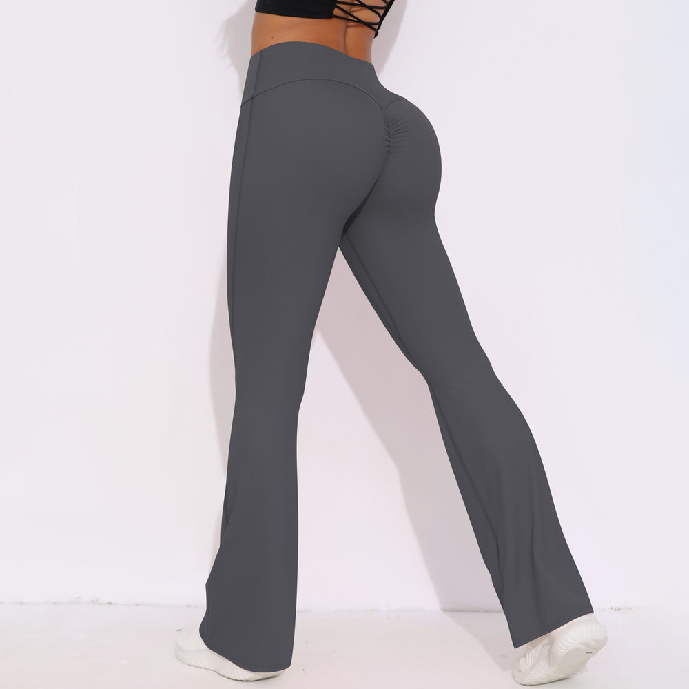 New arrival cross-border breathable brushed high waist elastic butt lift casual wide leg nine-point pants running fitness yoga bottom pants