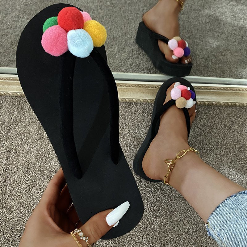 outdoor beach flip-flops sandals summer cute douyin popular sunflower large size sandals wholesale