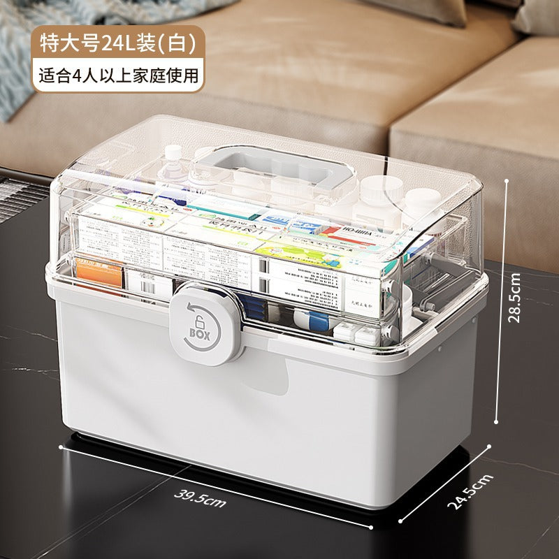 Golden Cat Family Large Medicine Box Household Medicine Storage Box Large Capacity Medicine Box Multi-layer Extra Large Classification Medicine Box