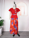 new paisley print button a-line dress - european & american style, wholesale for , plus size short sleeve women's dress
