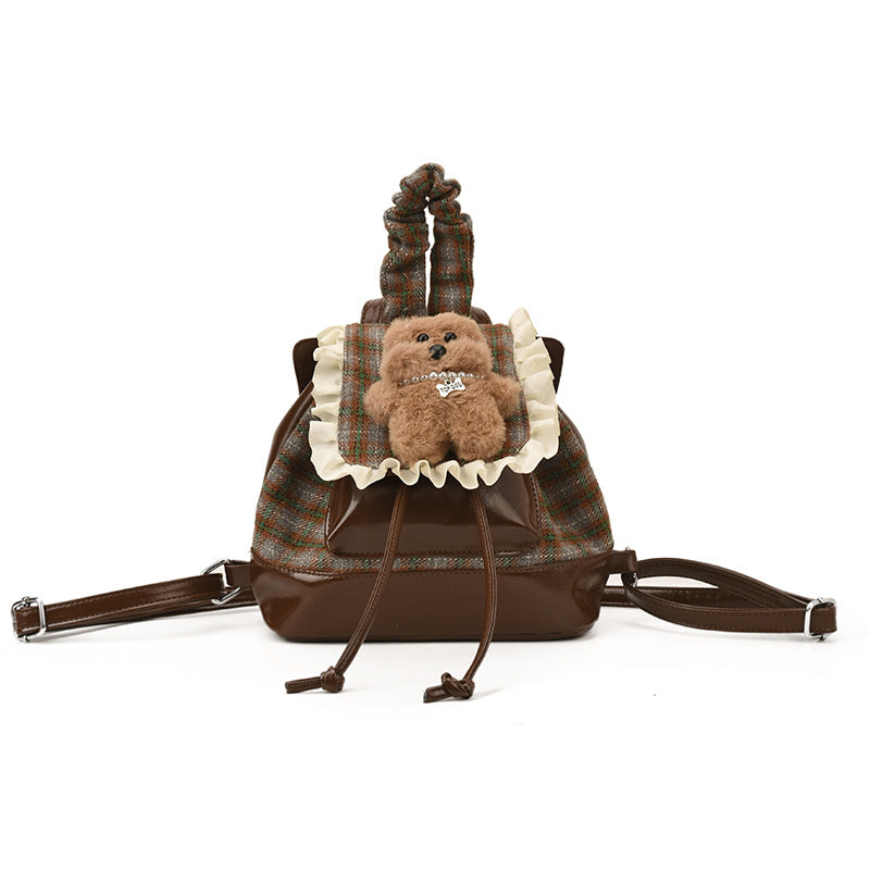 2025 new autumn/winter cute handbag plush cartoon shoulder crossbody bag fashionable design versatile backpack