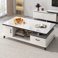 Modern minimalist tv stand for living room, compact home, floor-standing extendable 2025 new style coffee table and tv cabinet combination