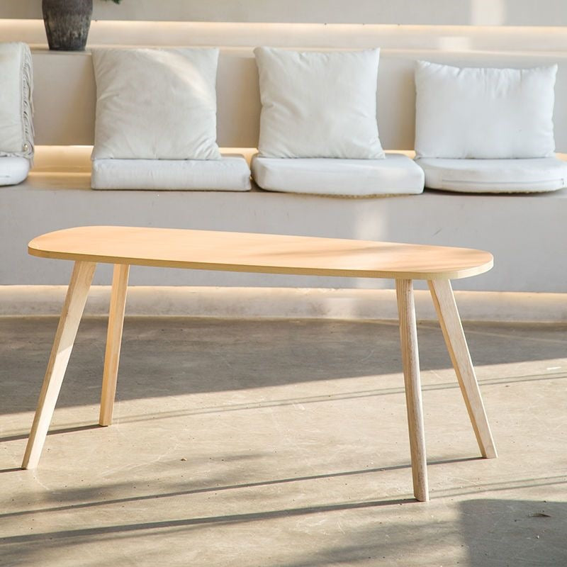 Solid wood single sofa and coffee table set - modern minimalist design for small living rooms, b&bs, hotels, and rental properties - featuring tech fabric upholstery