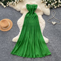 Classy seaside vacation knitting long skirt female sexy waist slimming lookelegant royal sister tube top medium longdress