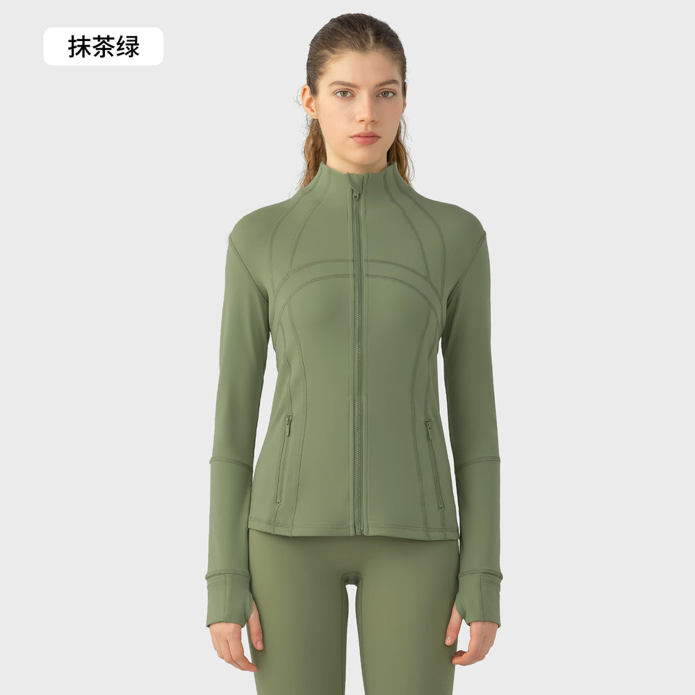 Fall and winternew arrival yoga sports outwear women's elastic zipper running fitness yoga long sleevestopsjacketz18031
