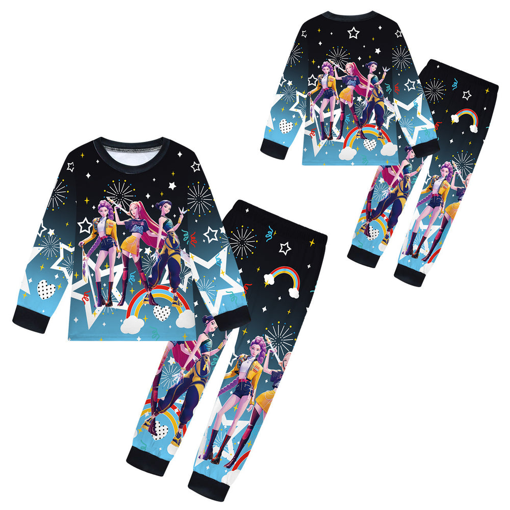 witcher squad two-piece set: 3d printed kids' outfit, long sleeve and pants set for mid-to-large children