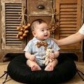 Newborn summer outfit: striped short-sleeve romper for baby boys - perfect for first birthday celebrations, 100-day milestone photoshoots, and stylish summer wear