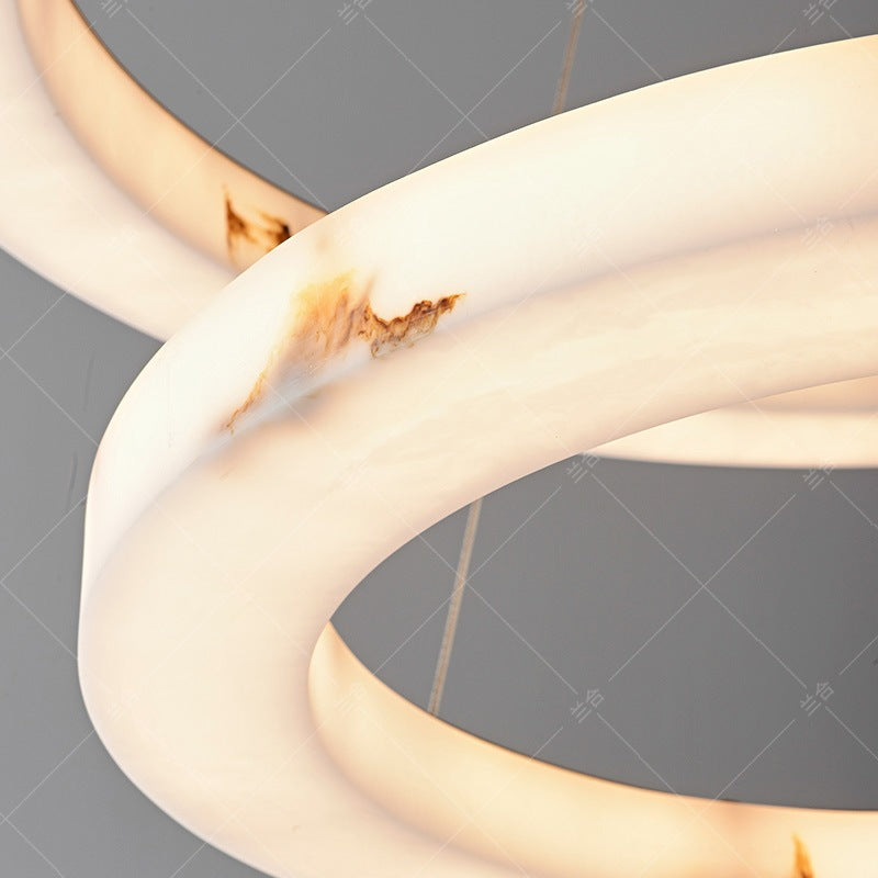 Spanish imitation marble main living room chandelier accessible luxury designer house ring-shaped elegant high-end model room circle