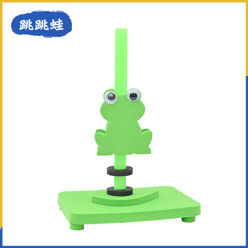 Leaping Frog, Elastic Frog Science Small Experimental Science Small Production Handmade DIY Puzzle Teaching Utensils Materials