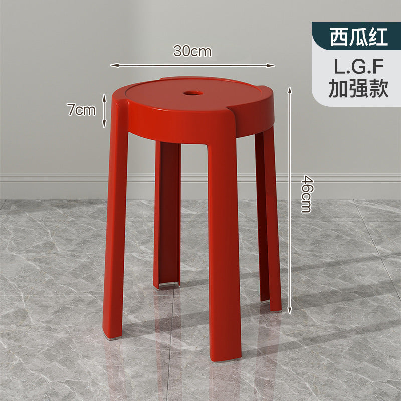 Popular plastic stool for home stackable thickened high stool windmill round plastic stool casual restaurant spare dining table and chairs