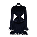 Premium inner layer autumn/winter sweater dress -  new sexy slimming ruffle long sleeve knitted dress