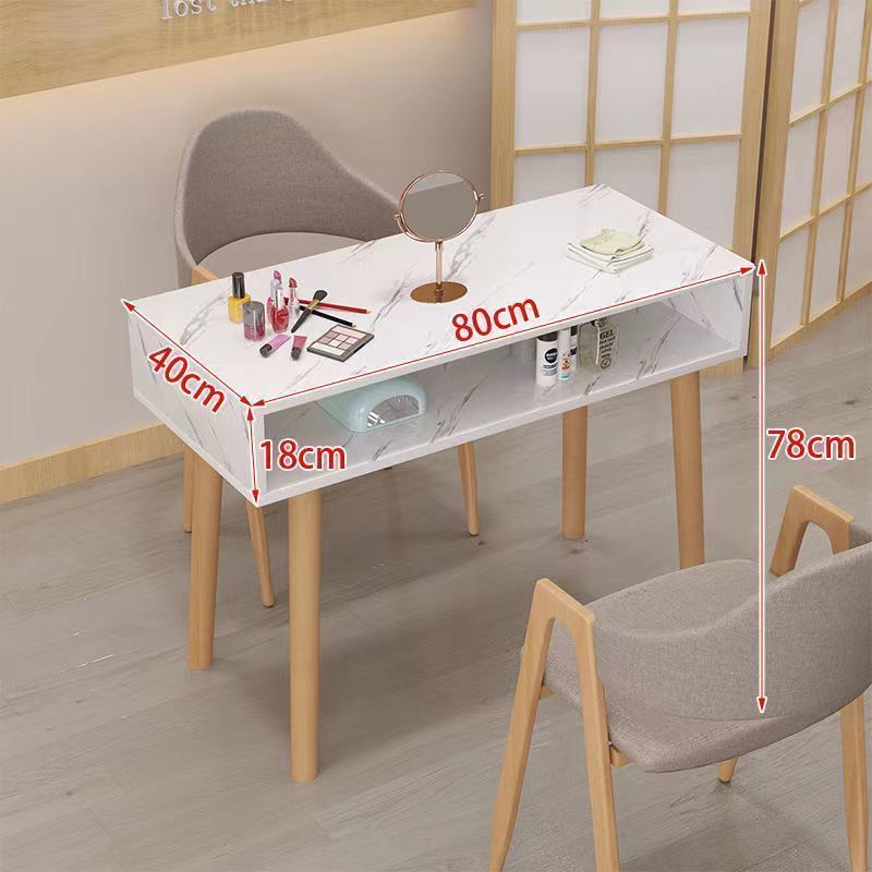 Minimalist nail table - modern japanese style solid wood manicure table - single/double/double-layer nail table with nail chair