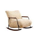 Medieval style rocking chair living room for homeretro cashmere lazy casual lounge chair cream style single sofa chair