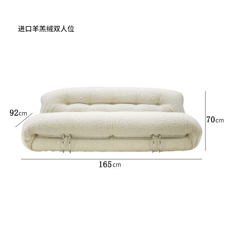 Italian medieval style soriana big steel teeth leather sofa designer style living room retro popular hippo sofa