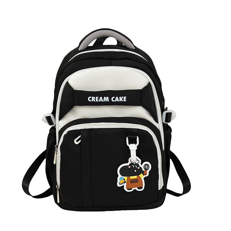 Backpack Women's 2025 New High-value Large-capacity Casual Backpack Trendy Fashion Lightweight Cartoon Bear School Bag