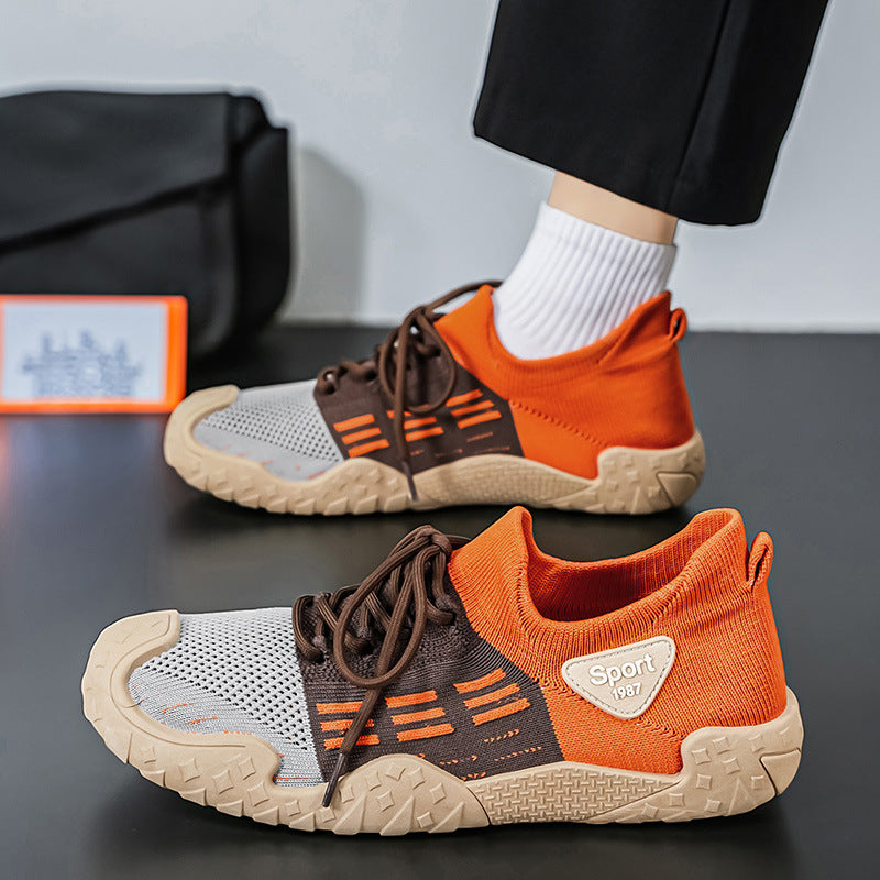 New summer breathable thin sock shoes men's casual versatile lightweight anti-slip running sports mesh shoes