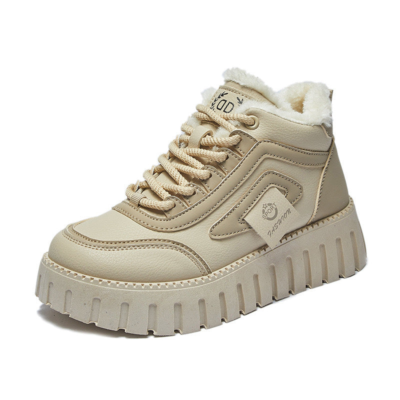 Authentic women's cotton-padded shoes, flat, british style, new autumn/winter collection, soft sole, lightweight, fashionable all-season women's shoes, wear-resistant kt12261
