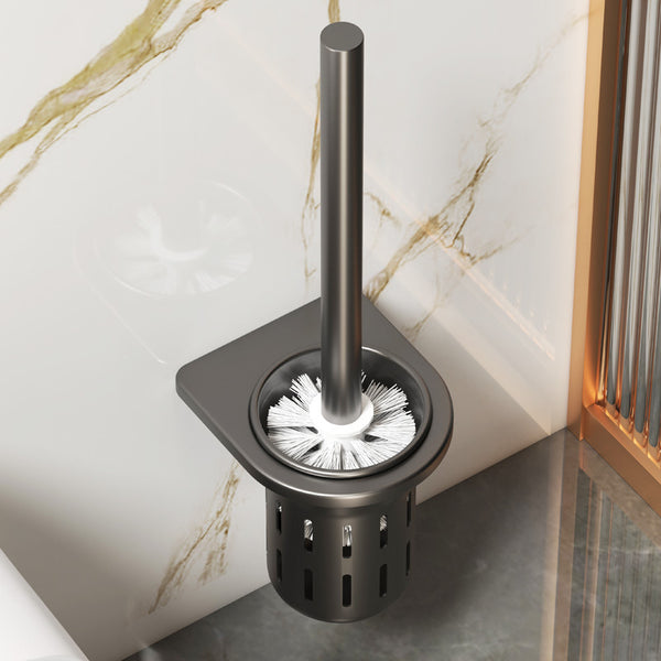 Wholesale Gun Ash Toilet Toilet Brush Shelf Household No Dead Angle Washing Toilet Cleaning Artifact Wall Mounted Set