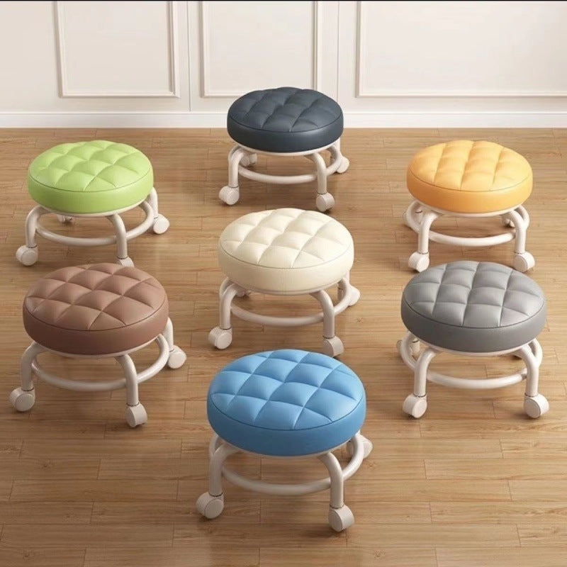 Children's stool universal wheel storage stool household pulley low stool removable Internet celebrity small round stool sofa stool small chair