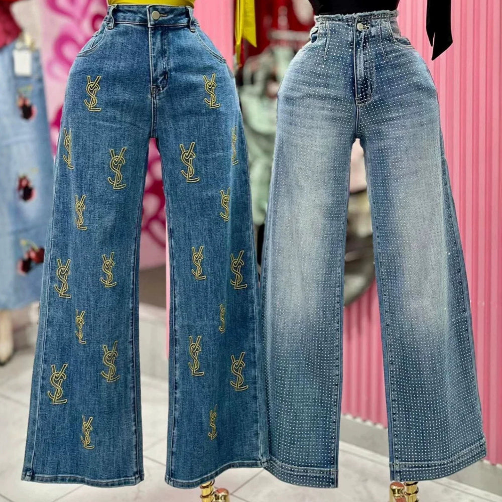 Women's sequinjeansboyfriend jeansloose pants hot diamond denim pants wholesale cargo jeans