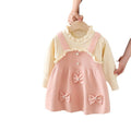 Girls' knit dress - new autumn/winter  collection - bow detail christmas dress - children's dress
