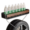 Walnut bathroom storage rack - no drilling required, wall-mounted organizer for vanity, sink, toilet, and bathroom accessories
