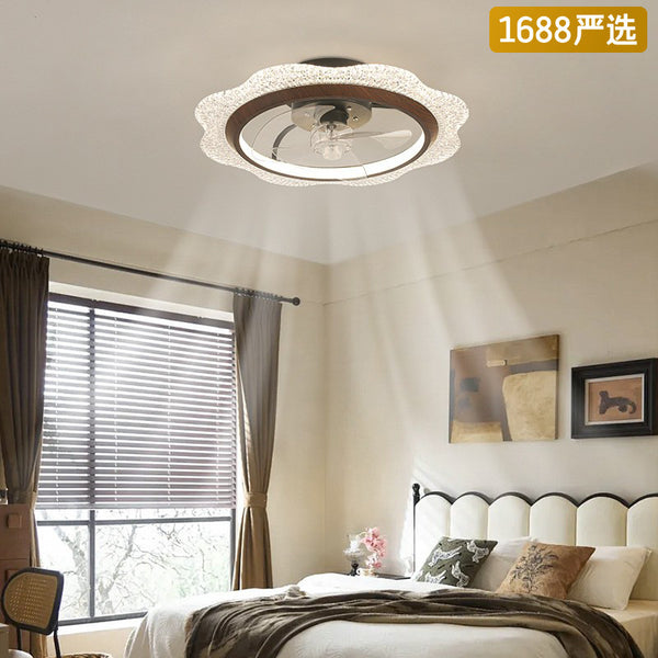[Strict selection] Fan light medium ancient style retro high-end sense walnut pattern fabric Nanyang style new eye protection lamps