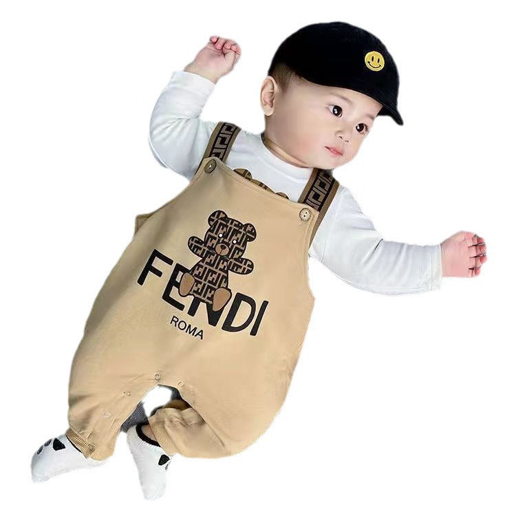 Infant and toddler spring and autumn fashion two-piece set for baby boys, casual korean style jumpsuit, super cute baby clothes