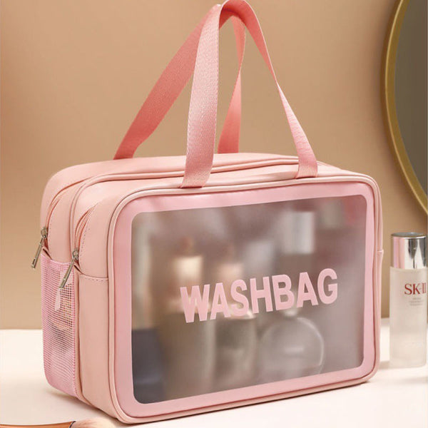 Thickened double-layer toilet bag, wet and dry separation cosmetic bag, large-capacity travel waterproof beach bath, swimming storage bag