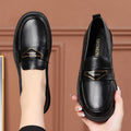 Spring & fall ladieswear shoes soft leather soft bottom flatsplaidflats middle-aged work leather shoes middle-aged and elderly women's loafers