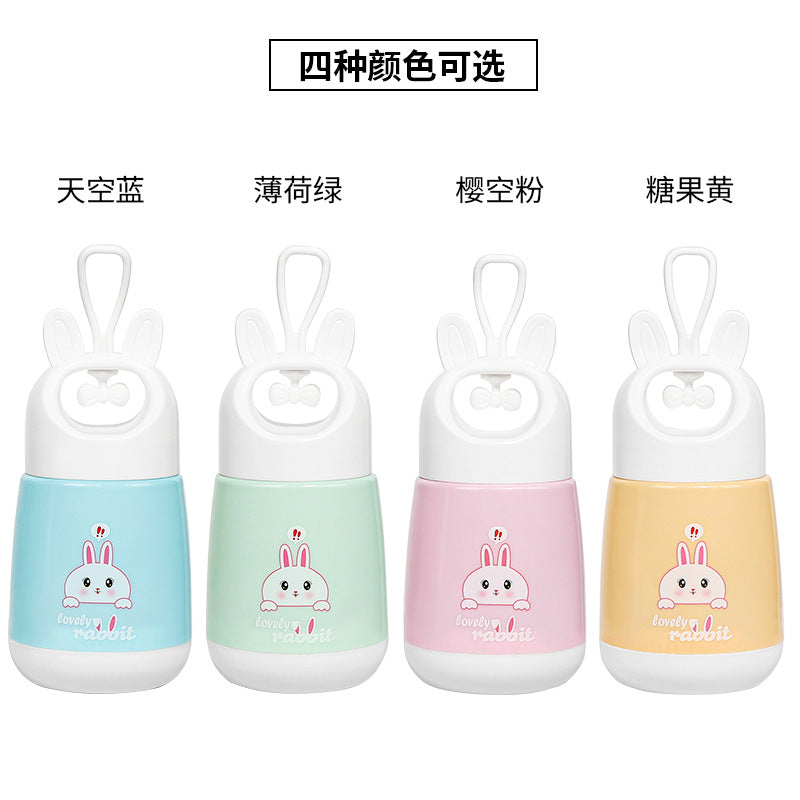 Cartoon rabbit mug, wide-mouth student water bottle, portable glass cup, cute women's cup, on-the-go gift cup, leak-proof