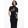 Amazon  summer new arrival: fashionable retro knitted dress - women's slimming and figure-flattering dress