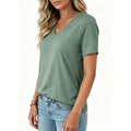 Amazon  summer cross-border fashion new v-neck spring/summer t-shirt tops for european and american women