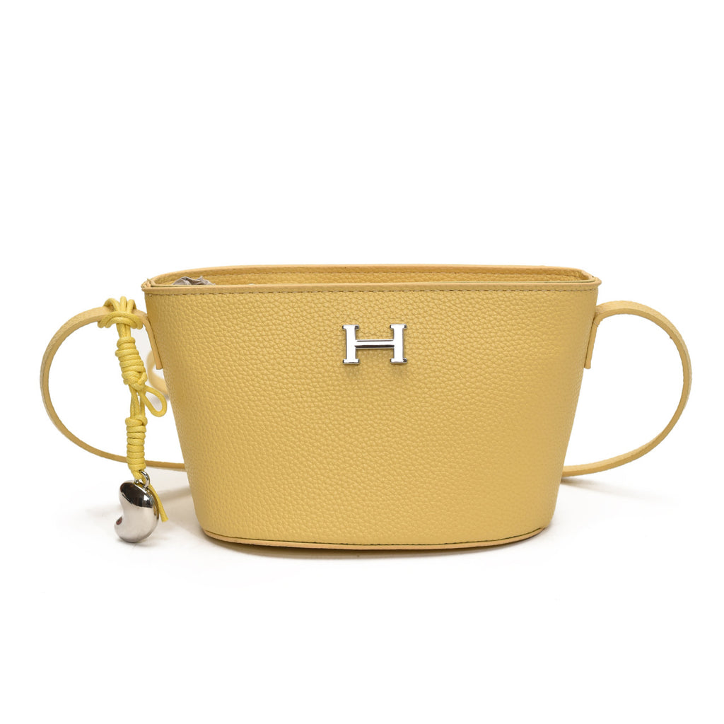 2025 new thorn tide women's bag bucket bag fashion oblique span bag camera bag double zipper simple shoulder bag trend