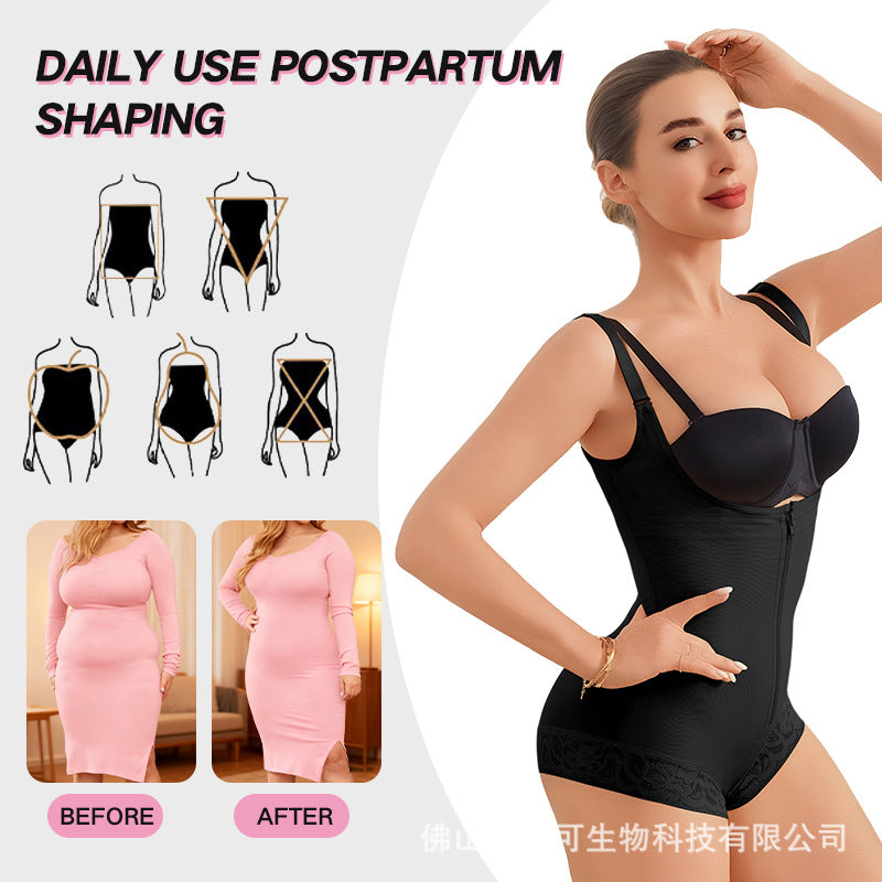 Xiyin tik  hot-selling one-piece body shaper zipper triangle zipper hip lift body shaping tummy control corset