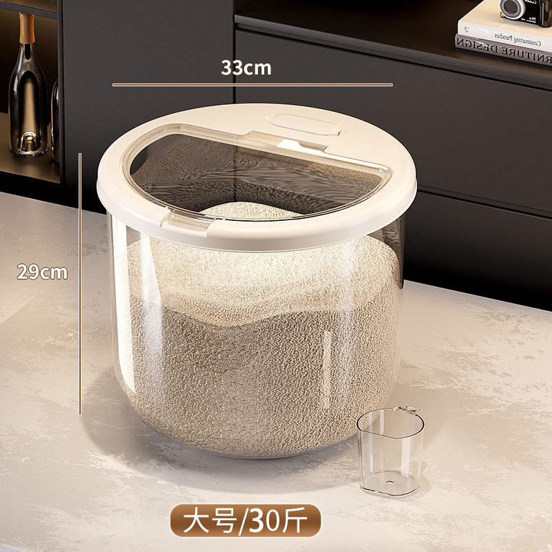 Rice bucket Household moisture-proof and insect-proof grain storage bucket Large capacity plastic storage bucket Large diameter rice storage box Flour box
